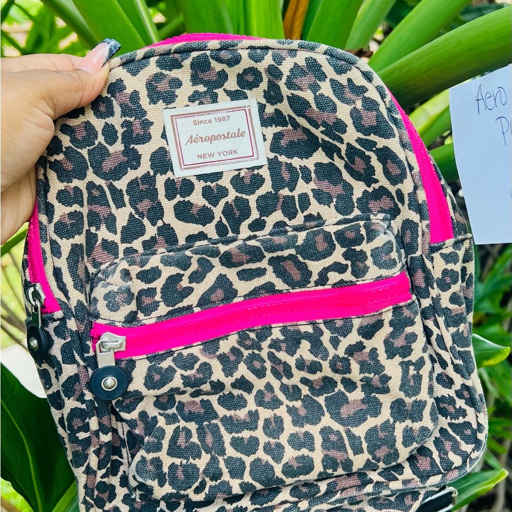 Aeropostale Kids Backpack with Pink Leopard Print